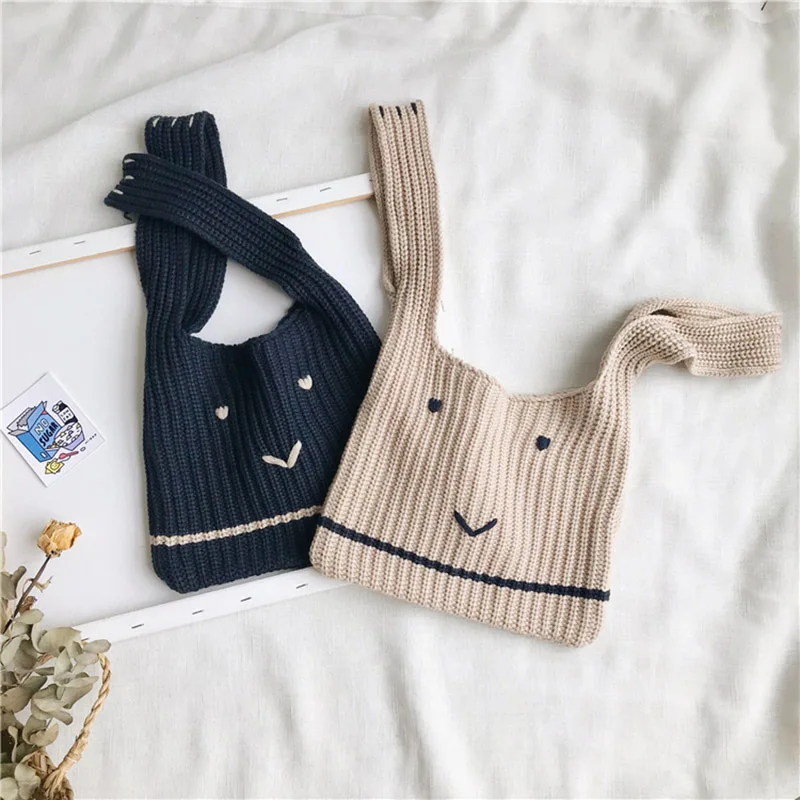 Autumn Winter Women Cute Weave Handbag INS Popular Female Mini Shoulder Bags Girls Travel Knit  Bolsa Lady Braid Tote Bag SS3429 (8)