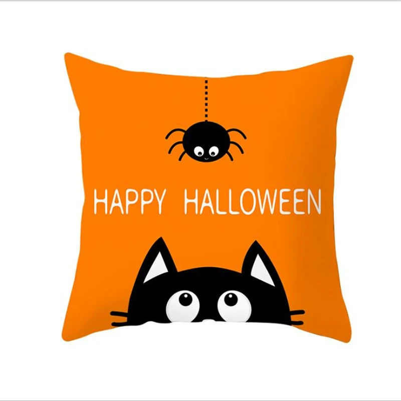 Cute Cat Halloween Decoration Pillow Case Happy Birthday Sofa Cushion Cover Case Xmas Party Pillowcase Gifts - Color: 12