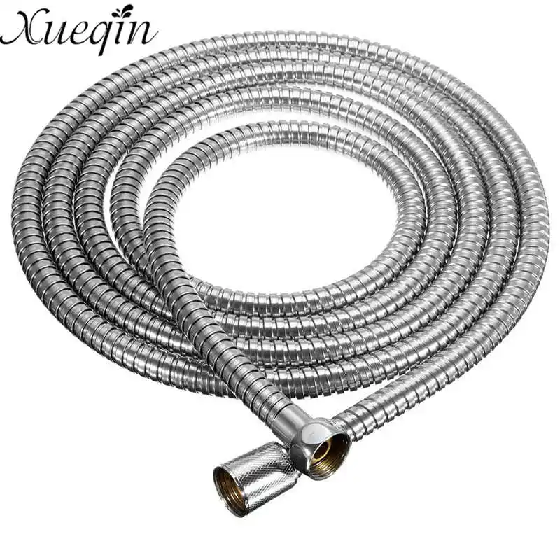 Xueqin الفولاذ المقاوم للصدأ 3 متر دش خرطوم لينة دش الأنابيب مرنة الحمام انبوب ماء الفضة المشترك السباكة خراطيم