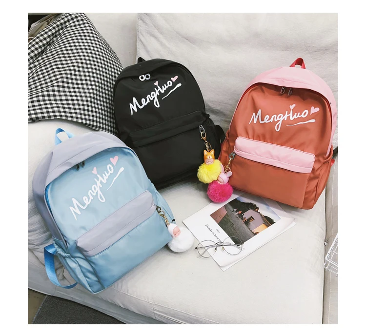 Menghuo Women Waterproof Nylon Backpack Female Rucksack School Backpack for Girls Fashion Travel Bag Bolsas Mochilas Sac A Dos--_34_16