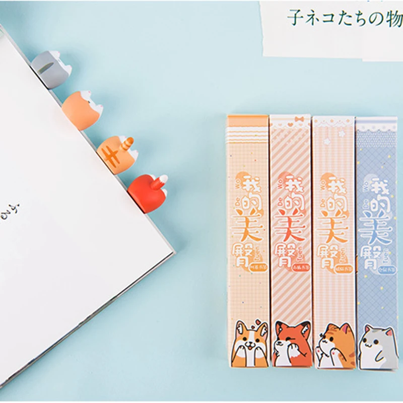 cheap Lovely Cartoon Kawaii Dog Cat Hamster Fox Butt Ass Bookmarks Novelty Book Reading Item Creative Gift for Kid Children Stationery