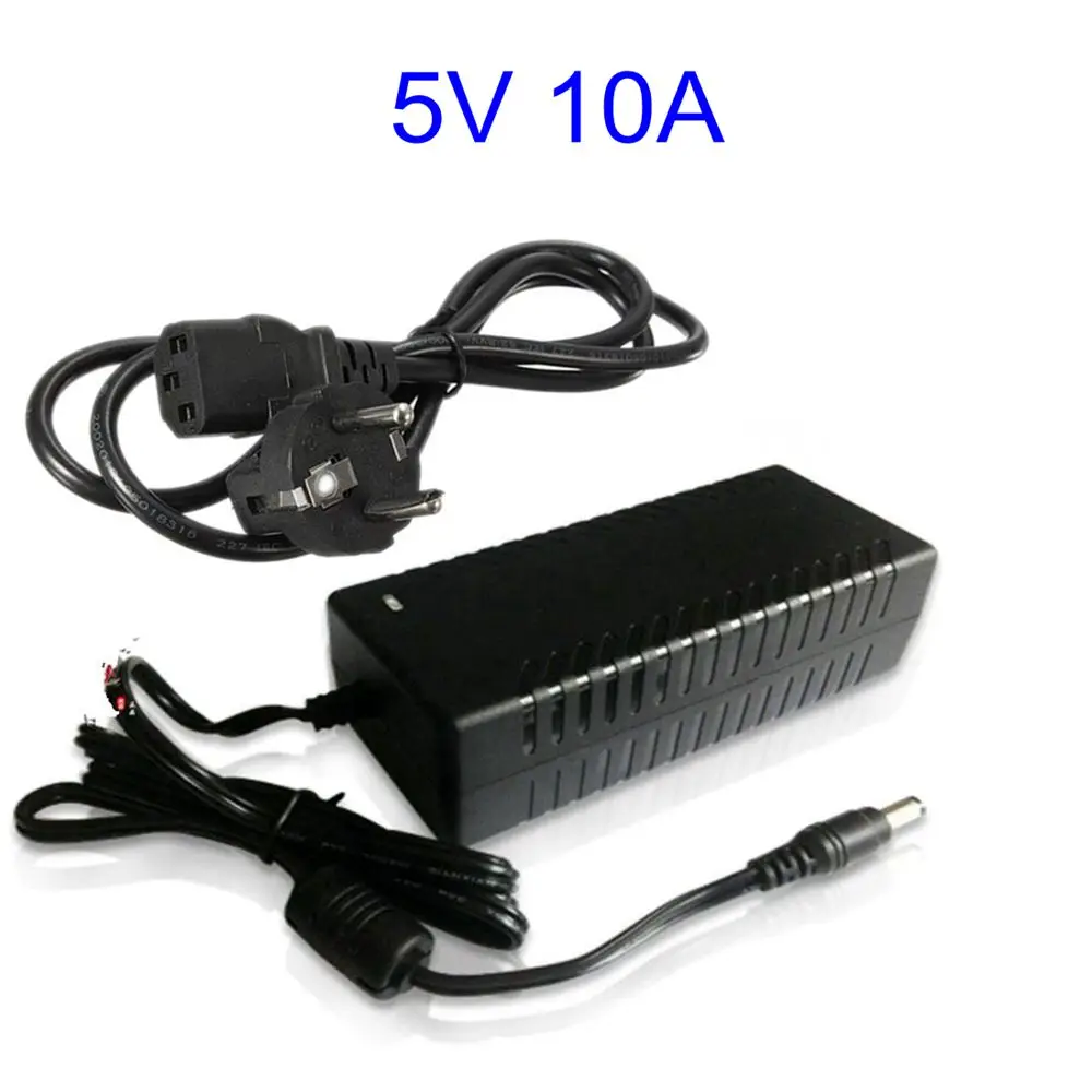 5V 10A AC DC адаптер с IC чипом питания 5V10A Adpater зарядное устройство кабелем переменного