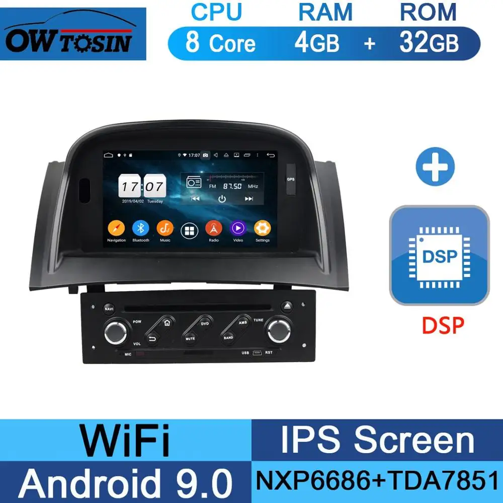 " IPS1024*600 8 ядерный 4 Гб ram+ 64 Гб rom Android 9,0 автомобильный dvd-плеер для Renault Megane II 2004-2009 CarPlay Parrot BT Radio Adas - Цвет: 32G DSP