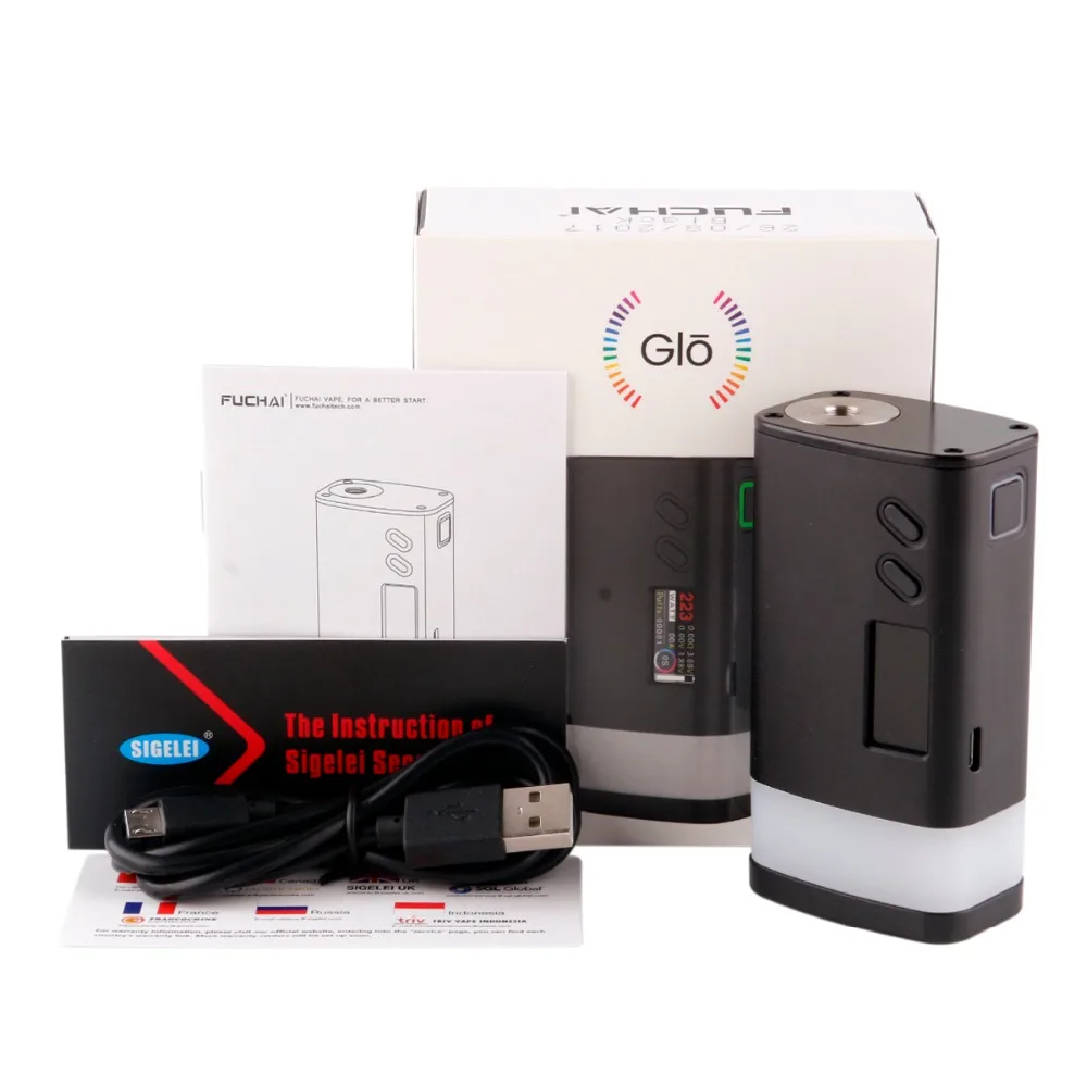 sigelei Fuchai GLO 230W TC Box MOD 230W Huge Adjustable Power button LED No 18650 Battery E-cig Vaporizer Electronic Vape Mod цена sigelei Fuchai GLO 230W TC Box MOD 230W Huge Adjustable Power button LED No 18650 Battery E-cig Vaporizer Electronic Vape Mod цены онлайн
