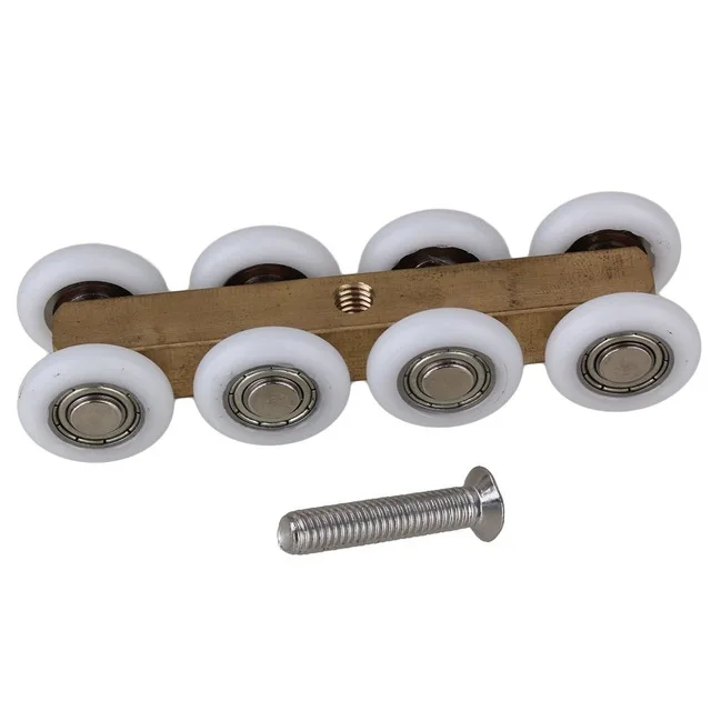 Clôture coulissante de porte en verre de douche | Poulie ronde de 23mm espacement à huit roues