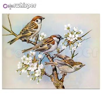 

Daimond Painting Full 5D Square/ Round Sparrow Bird Diamond Painting Rhinestone Embroidery Crystal Cross Stitch Mosaic Gift Z062