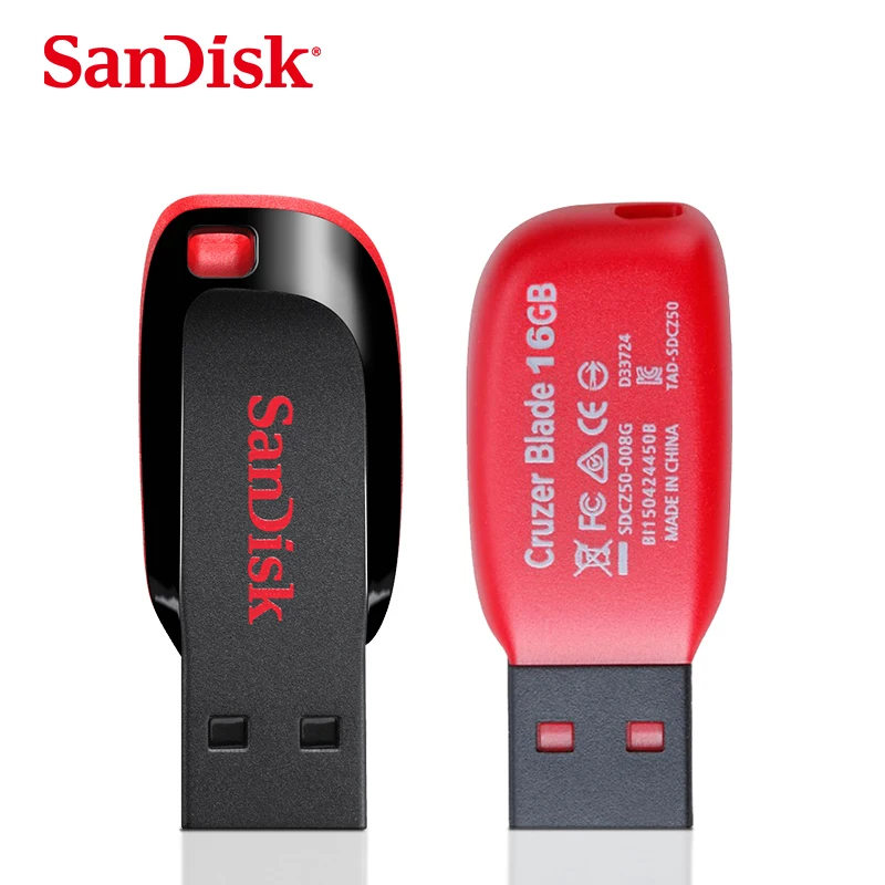 USB флеш-накопитель SanDisk CRUZER BLADE CZ50 USB 2,0 128 г 64 г 32 г 16 г 8 г 4 г мини-накопитель Флешка поддержка официальной проверки