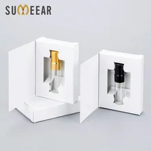 100 шт./лот 3 мл настраиваемые бумажные коробки и стеклянные флаконы духов с распылителем и пустая парфюмерная упаковка на заказ