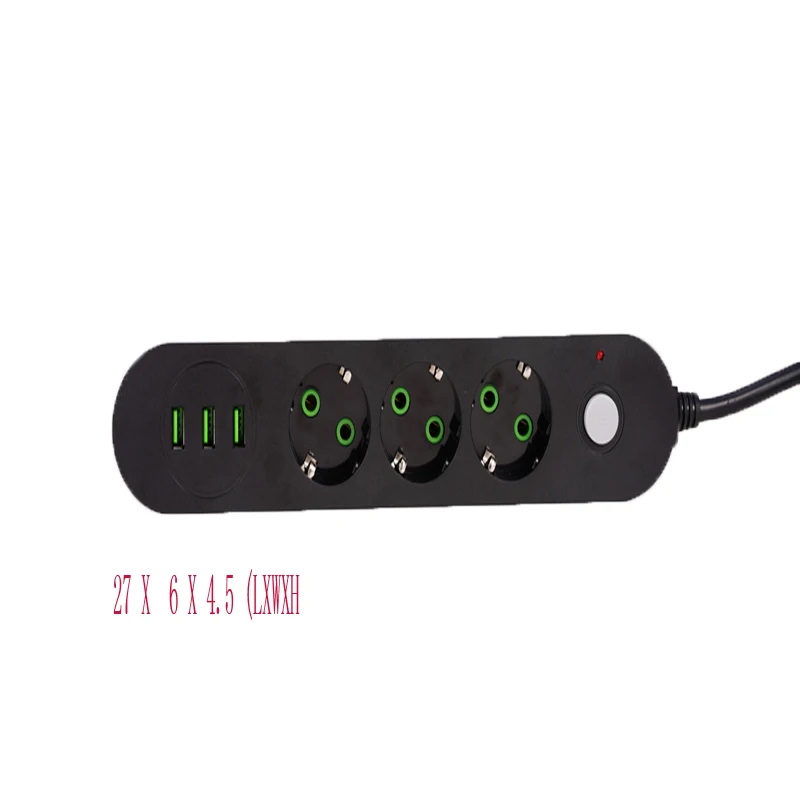 Régua de Tomada Cabo de Extensão Filtro de Rede Redonda com 3 Portas Pinos Tomada eu 5m 2m 1.4m Soquete Usb 2 - Image 6
