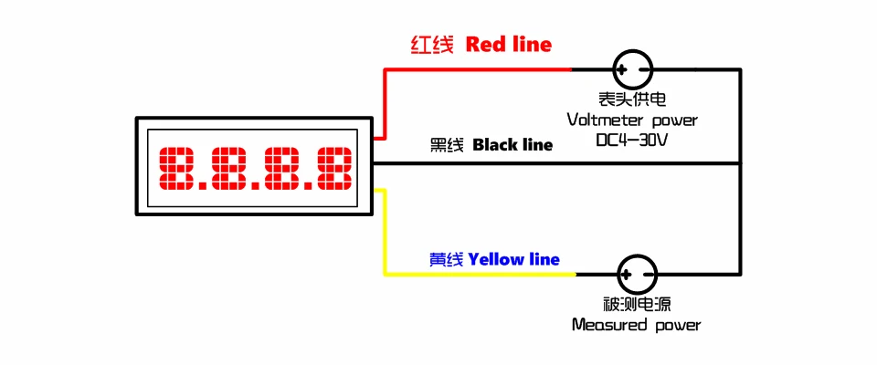 Цифровой вольтметр постоянного тока 0-33,000 в 0,36 дюйма синий/зеленый/желтый/красный 0,36 дюйма светодиодный вольтметр