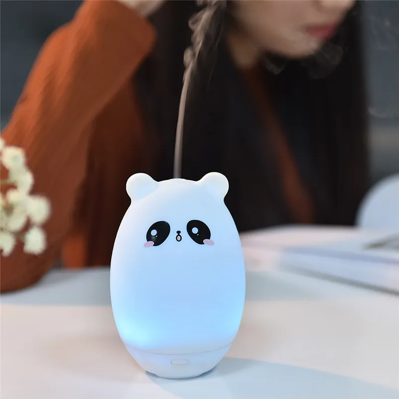 Creative Led Lamp Cool Mist Air Diffuser Humidifier LED Night Light Bedroom Office Home Decor Bedside Lamp Lamparas 40JY3005