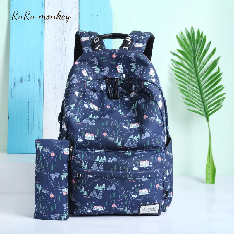 

Children School Backpack Cartoon Animals Print Kids Bags Lovely Cute Cat Pack For Girls Large Capacity Travel Mochilas Escolares