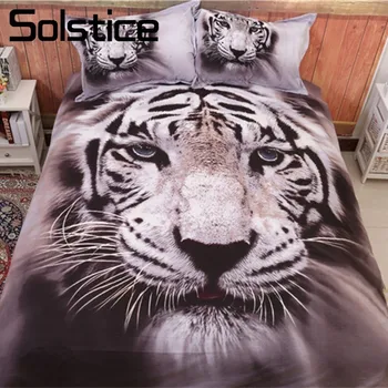 

Solstice Home Textile Hot Sale 3D Print Realistic Image Tiger Cotton Bedding Sets Duvet Cover Pillowcase Bed Sheet 3/4PCS