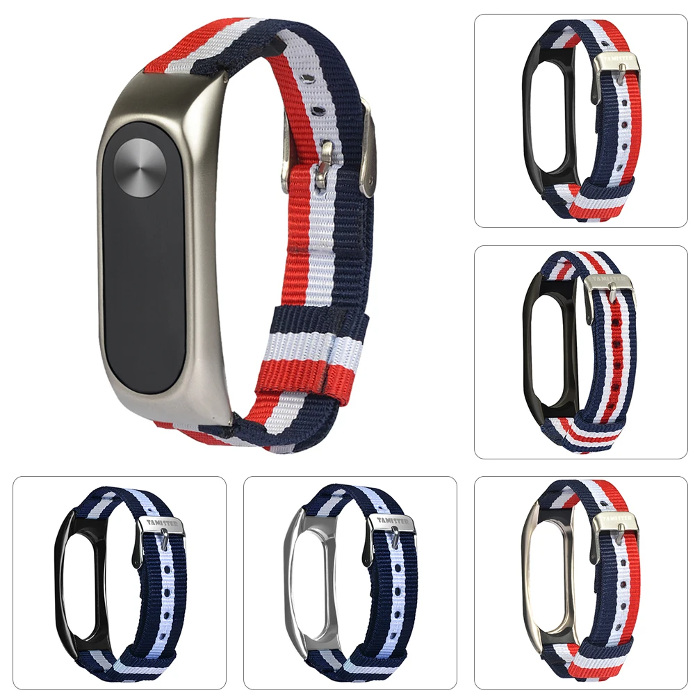 Mi band 3 4 Nylon Strap Bracelet Sports Canvas metal Case Replacement Wristband Belt for Miband 2 Accessories Mi band 3 Correa