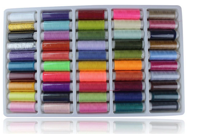 

50-color 150yds/Spool Fine 100% Polyester Sewing Thread 40s 2 for Hand Sewing Industrial Machine