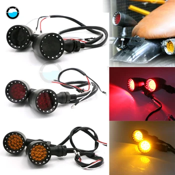 

2 Pcs Motorcycle Yellow/Red Turn Signal Indicator For motorcycle Chopper Bobber Custom Dyna Softail Chopper .