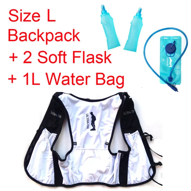 ULTRA-TRI, гидратация, рюкзак для бега, жилет, белый цвет, для бега, легкая, для марафона, для гонок, Mochila, спортивная сумка, Speedvest, 8L - Цвет: L Flasks Bladder