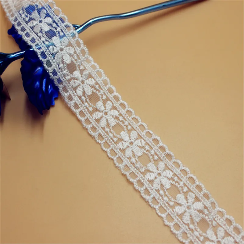 

20 yard 3cm 1.18" wide ivory gauze mesh tulle rayon embroidered tapes lace trim ribbon fabric T004/1140169QL4K15