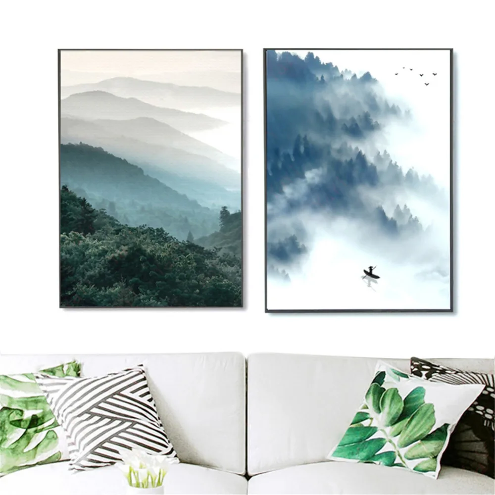 

Nordic Landscape Canvas Art Print Painting Poster Print Wall Pictures for Living Room Bedroom Home Decoration No Frame Posters