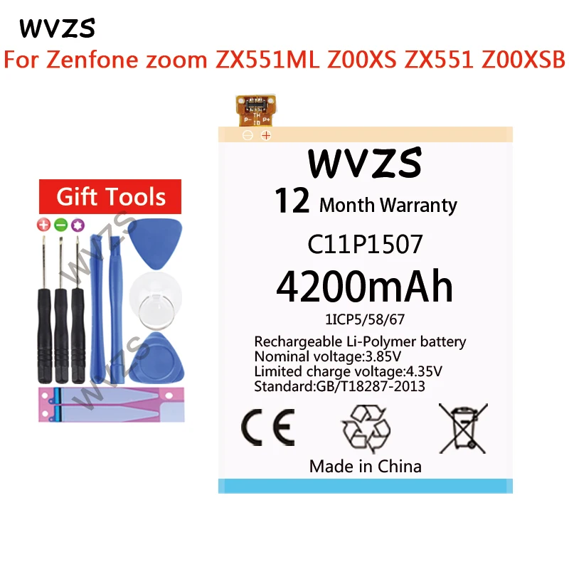 Wvzs 5600 mAh Li-Ion Батарея C11P1507 для Asus Zenfone Max 5000 5000Z ZC550KL Z010AD Z010DD C550KL Z010DA батареи |