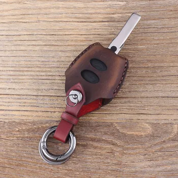 Cover chiave telecomando per VW Volkswagen Polo Golf Passat Bora Jetta Sharan SKODA 3 Cover chiave telecomando per VW Volkswagen Polo Golf Passat Bora Jetta Sharan SKODA - KEYYOU 2 Pulsante In Vera Pelle Auto chiave A Distanza della copertura di Caso Per