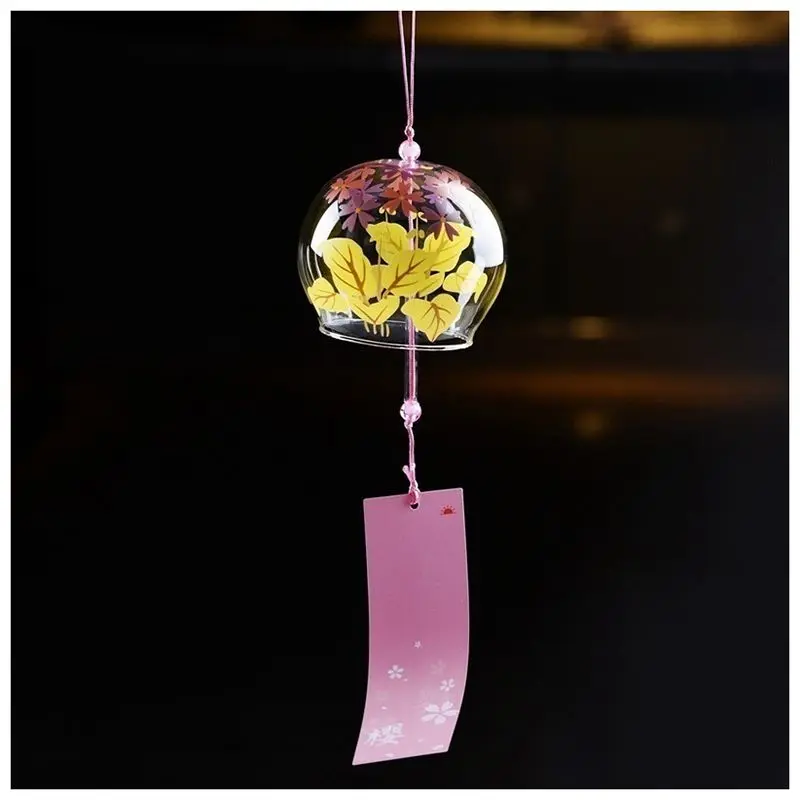 

Creative Japan Style Hibiscus Decor Pattern Glass Hanging Wind Chime Blessing Bell for Girls 6 kinds of style