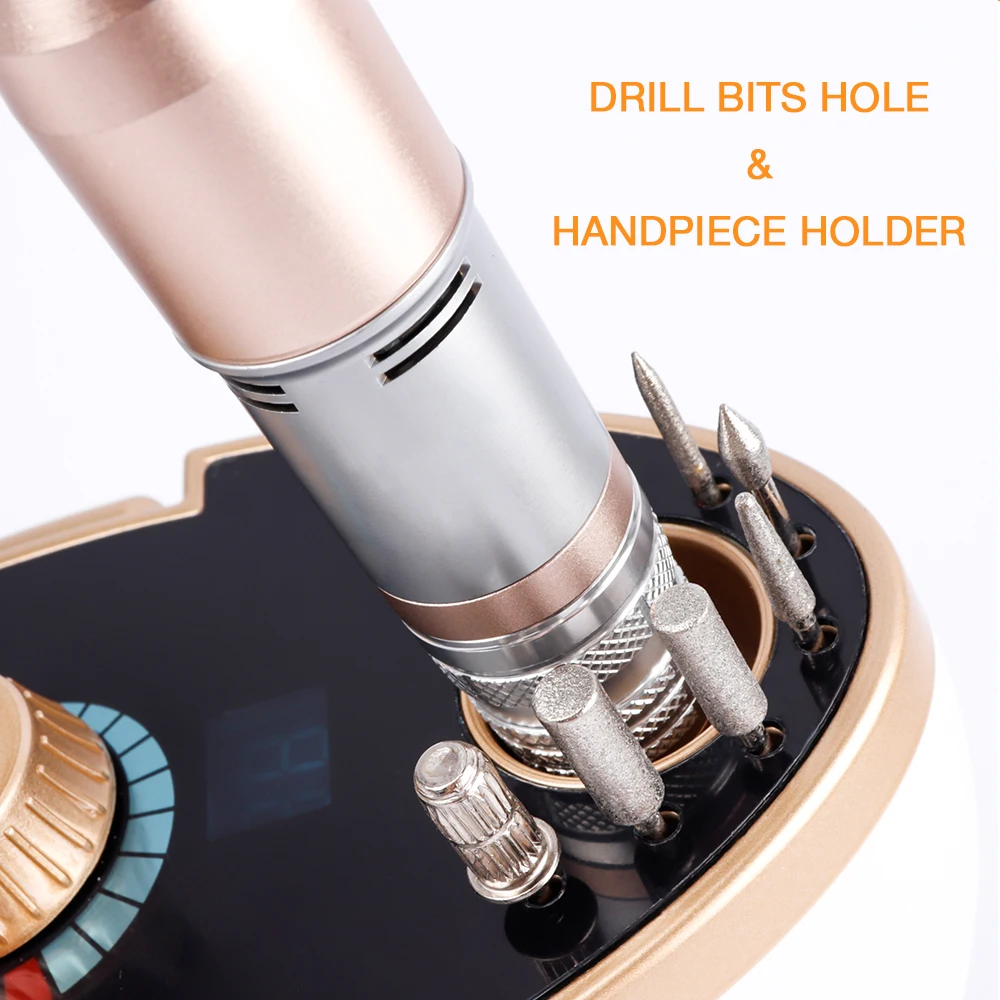 Foreverlily высококлассная электрическая дрель для ногтей 0-35000 об/мин 65 Вт маникюрная машина для Гель-лак для нейл-арта с керамической головкой для ногтей