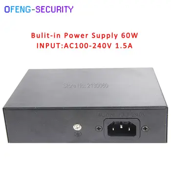 

POE Switch, 4Port POE+1 Uplink, IEEE 802.3af/at, PoE output 15.4W, Max single port 30W, Total 60W, Distance 100m