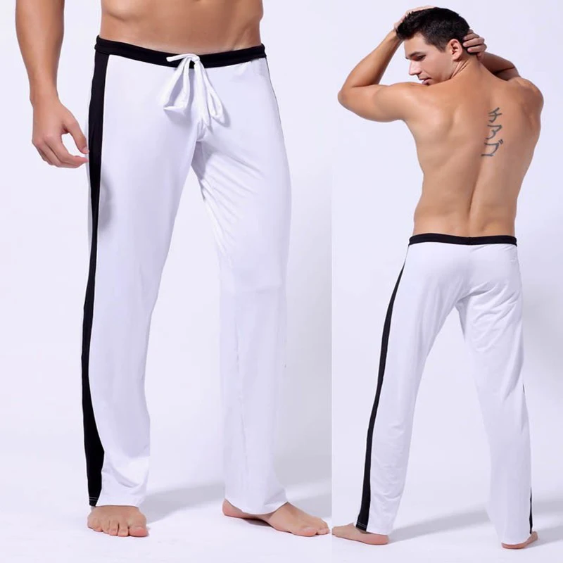 Новые мужские повседневные белые спортивные фитнес Домашние хлопковые брюки для бега тренировочные прямые одежда на заказ