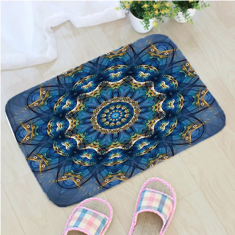 

Creative India Mandala Floor Mat Mandala Printed Flannel Fabric Door Mat Home Decoration Non-slip Doormat deurmat felpudo