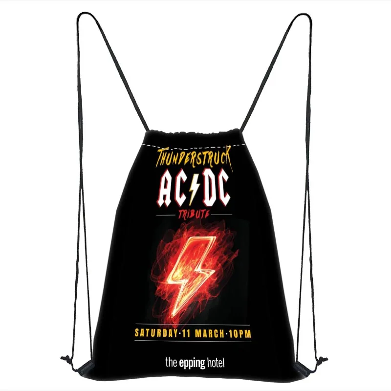 

New Custom ACDC Printing Backpack Travel Beach School Multi-function Satin Drawstring Bag Custom You Image