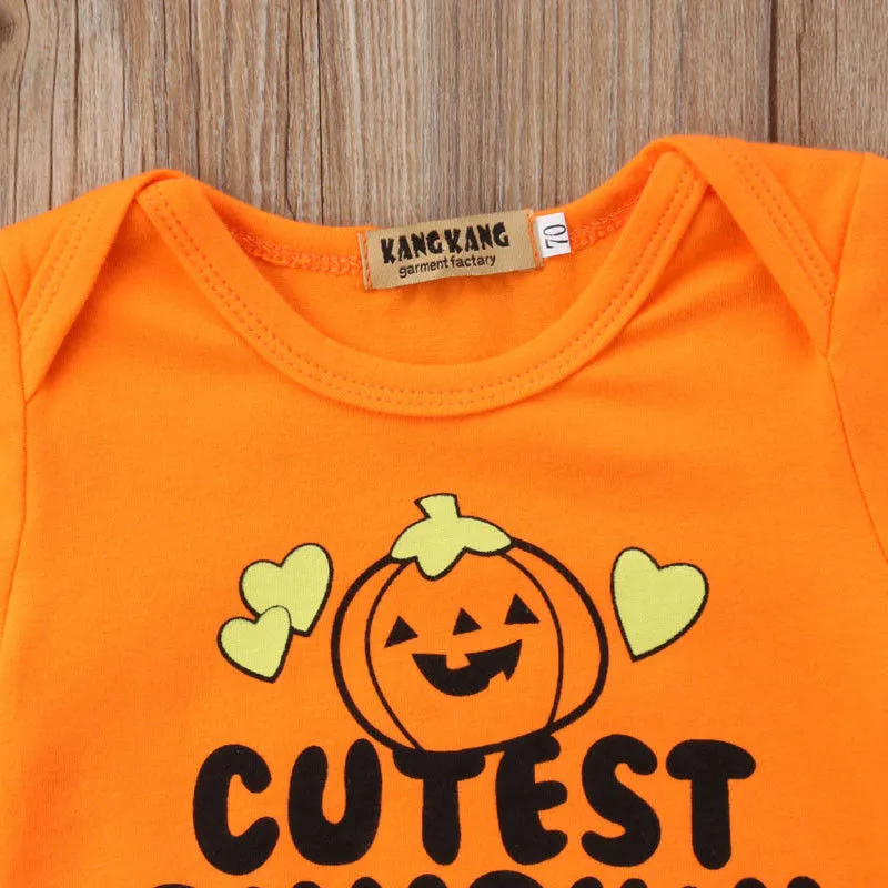 Newborn Baby Boy Girl Halloween Bodysuit Costume Pumpkin Bodysuit Clothes Outfit Baby Clothes Cotton O-neck Bodysuits Jumpsuits