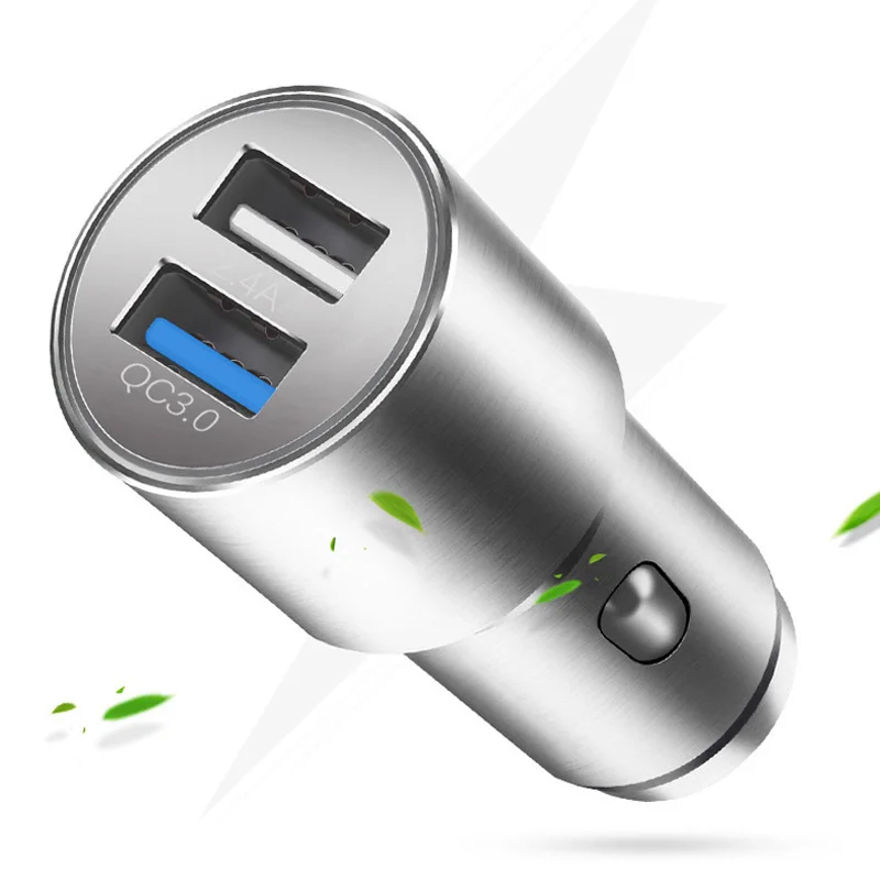 DCAE شاحن سيارة سريعة تهمة 3.0 2 ميناء QC3.0 Usb سيارة-شاحن آيفون XS ماكس XR X 8 7 6 ثانية 6 سامسونج S8 S9 S7 S6 Xiaomi هواوي