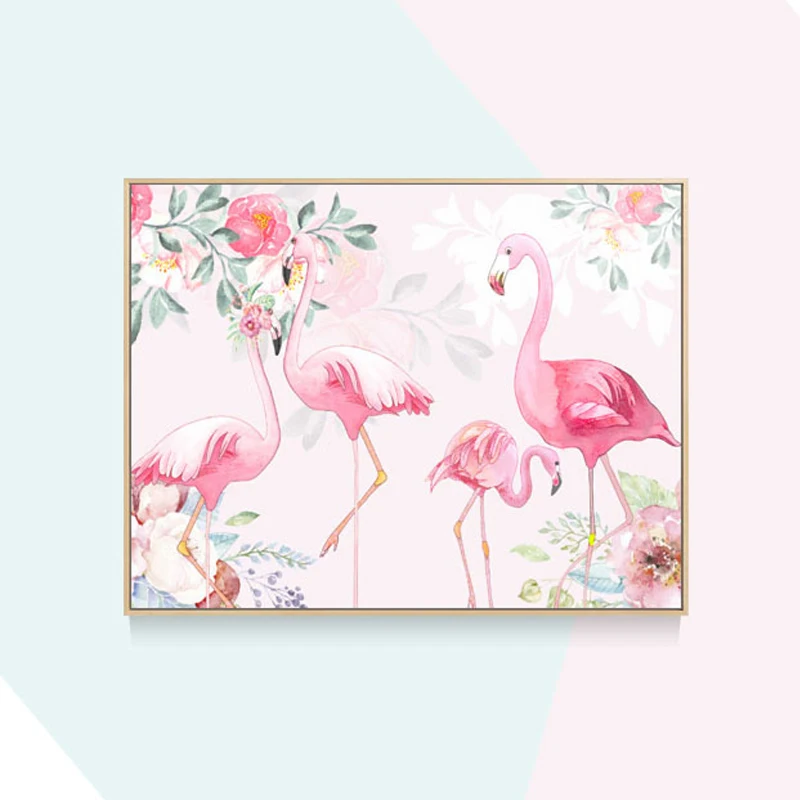

Needlework,DIY Cross stitch,full Embroidery kit set pink rose flamingo bird print pattern Cross-Stitch handwork painting gift