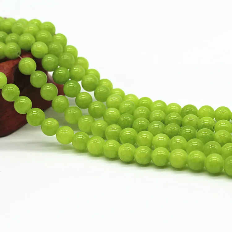 Cuentas de Piedras verdes Perline de 6, 8 y 10mm, piezas de joyería Naturales, materiales para hacer joyas, manualidades