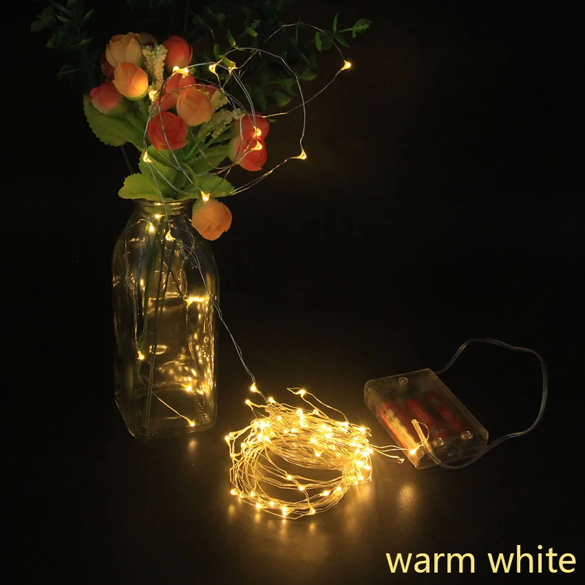 

10M 100LED Silver Wire String Lights For New year Christmas Home Wedding Decoration Fairy Garland Waterproof on Battery Powered