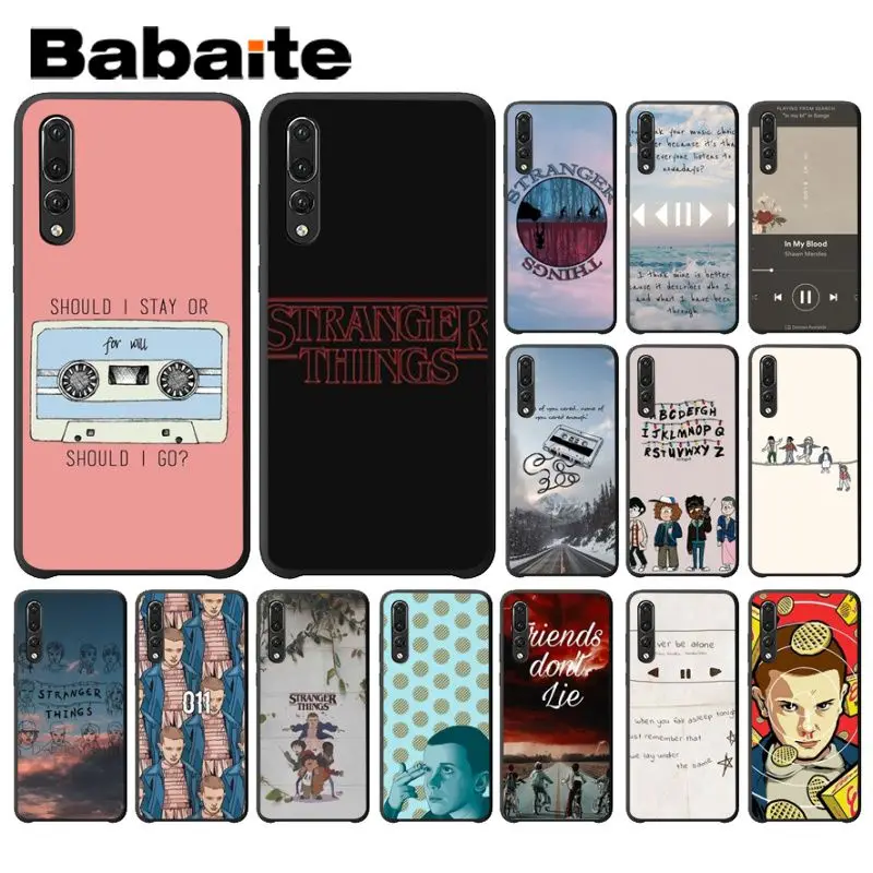 

Babaite Stranger Things Smart Cover Black Soft Phone Case for Huawei Mate10 Lite P20 Pro P9 P10 Plus Mate9 10 Honor 10 View 10