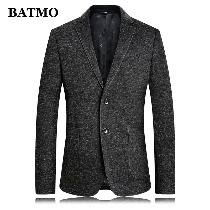 BATMO Новое поступление осенний высококачественный Повседневный приталенный Блейзер мужские костюмы мужские куртки Большие размеры M-4XL 1906 - Цвет: Серый