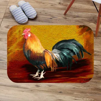 

rooster Coral Fleece Indoor Doormat Non-slip Bathroom Floor Mat Custom Living Room Door Mats Bath Rugs Kitchen Carpet