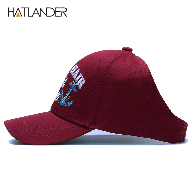 HATLANDER, конский хвост, Хлопковые бейсболки для женщин, спортивные шапки для девочек, кепка с козырьком от солнца, теннисная Кепка, регулируемая, пустой верх, грязная булочка, шапка - Цвет: Bordeaux