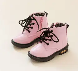 Ребенок Мартин сапоги обувь для девочек ботинки с цветком для маленьких детей кожаные туфли модные зимние сапоги принцессы обувь