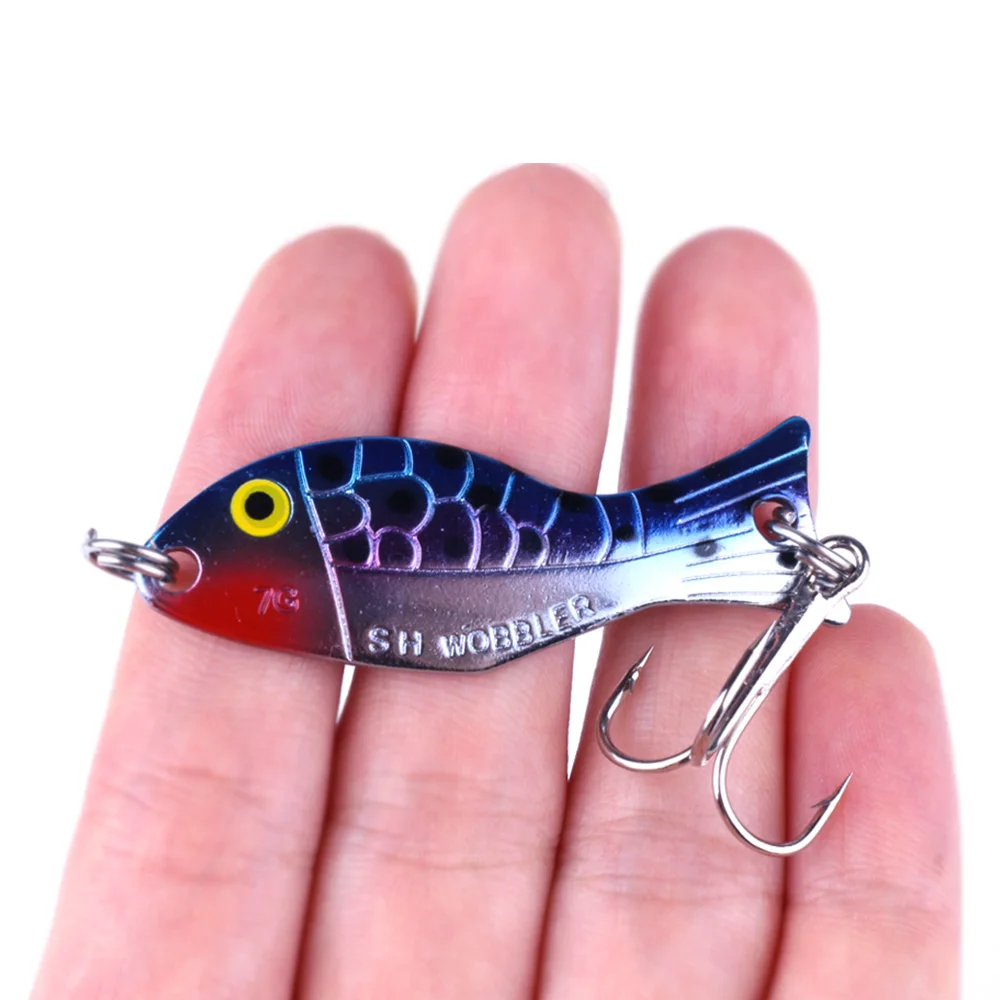 1 Pcs Fish Shape Metal Spoon Lure Sequins Fishing Lure Bass Lure Noise