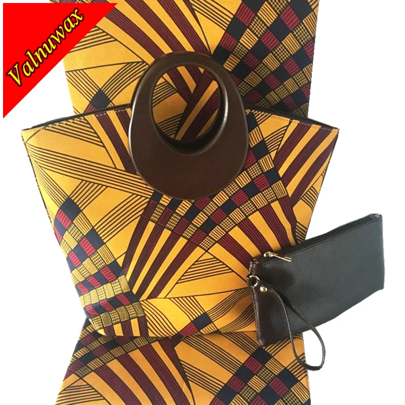 

African style handbag veritable ankara wax prints fabric handbag matching 6yards african cotton for patchwork sewing dress HF