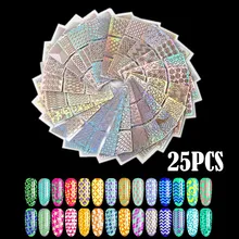 Nova 25 Folhas New Prego Oco Irregular Grade Reutilizáveis Adesivos Manicure Stamping Template Stencil Ferramentas Da Arte do Prego 2018(China)