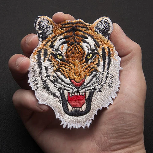 8Designs Cute Animals Tiger Leopard Wolf Lion Patches Embroidered Iron
