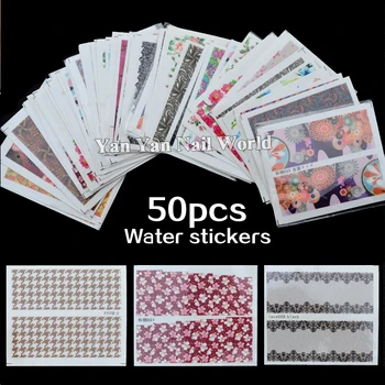 

50 sheets/pack New Nail Art Water Transfer Mixed Design Sticker Watermark Decals DIY Decoration for Nail Beauty Tools