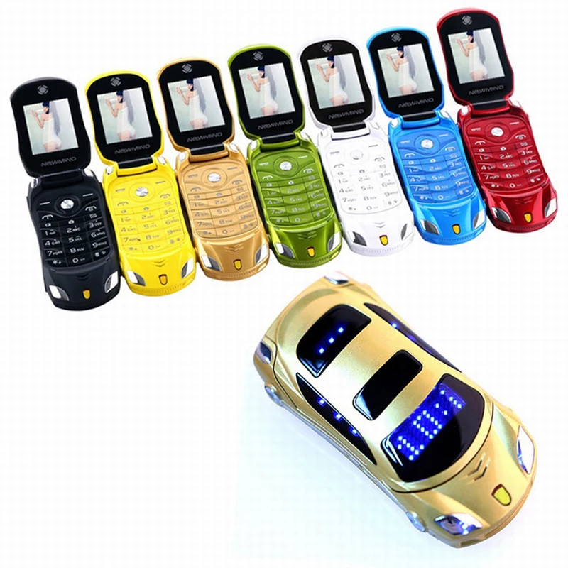 NEWMIND Flip F15 MP3 MP4 Radio FM SMS MMS Cámara linterna Dual SIM tarjetas pequeño teléfono móvil coche modelo Mini móvil teléfono P431