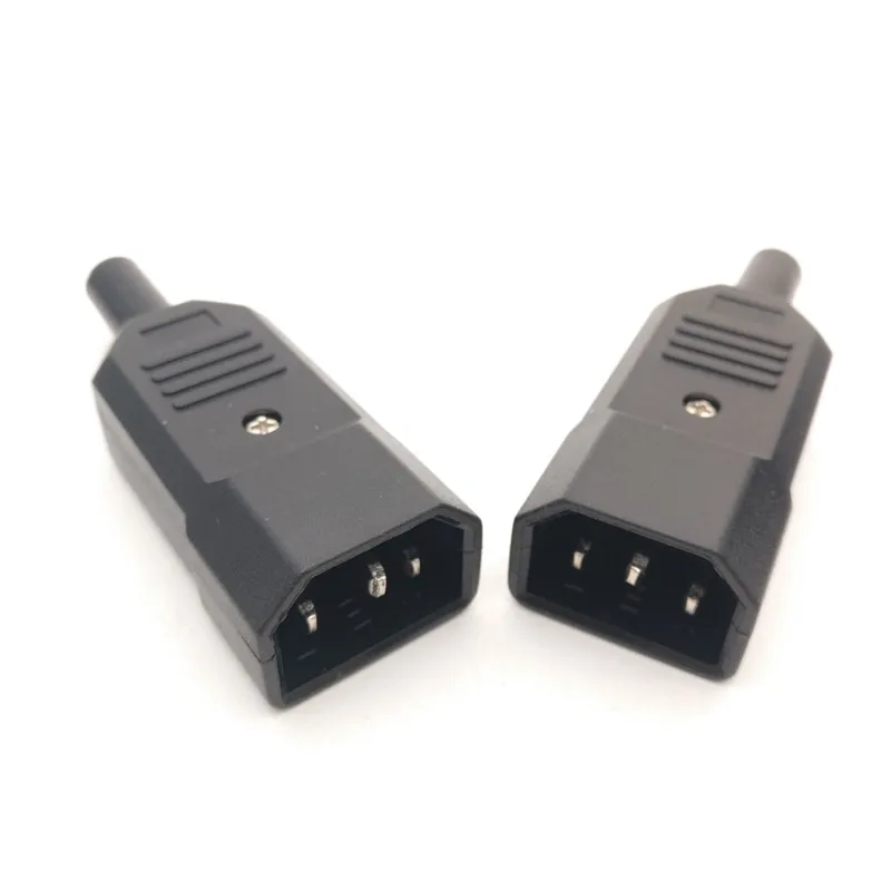 

10pcs/lot 3 Terminals IEC 320 C14 Adapter 8mm AC 250V 10A Male Plug Fit for UPS Lighting Equipment Power Devices