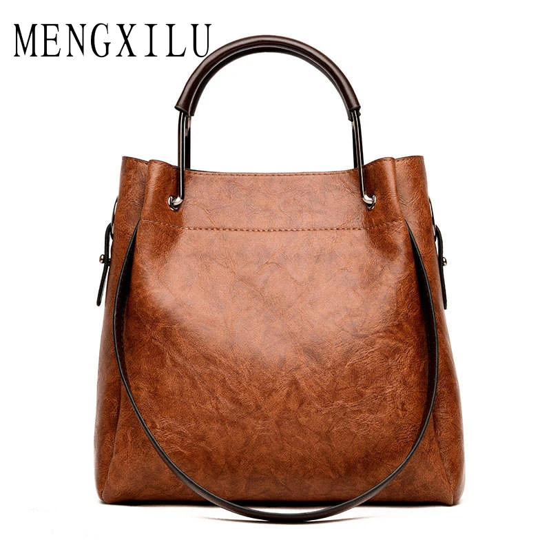 

Casual Large Capacity Women Tote Shoulder Bag 2019 PU Leather Ladies Bucket Handbag Messenger Bag Soft Shopping Crossbody Bag