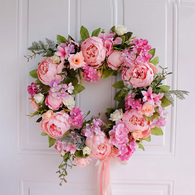 Buy Silk Flower Wreaths for Home Decoration Artificial